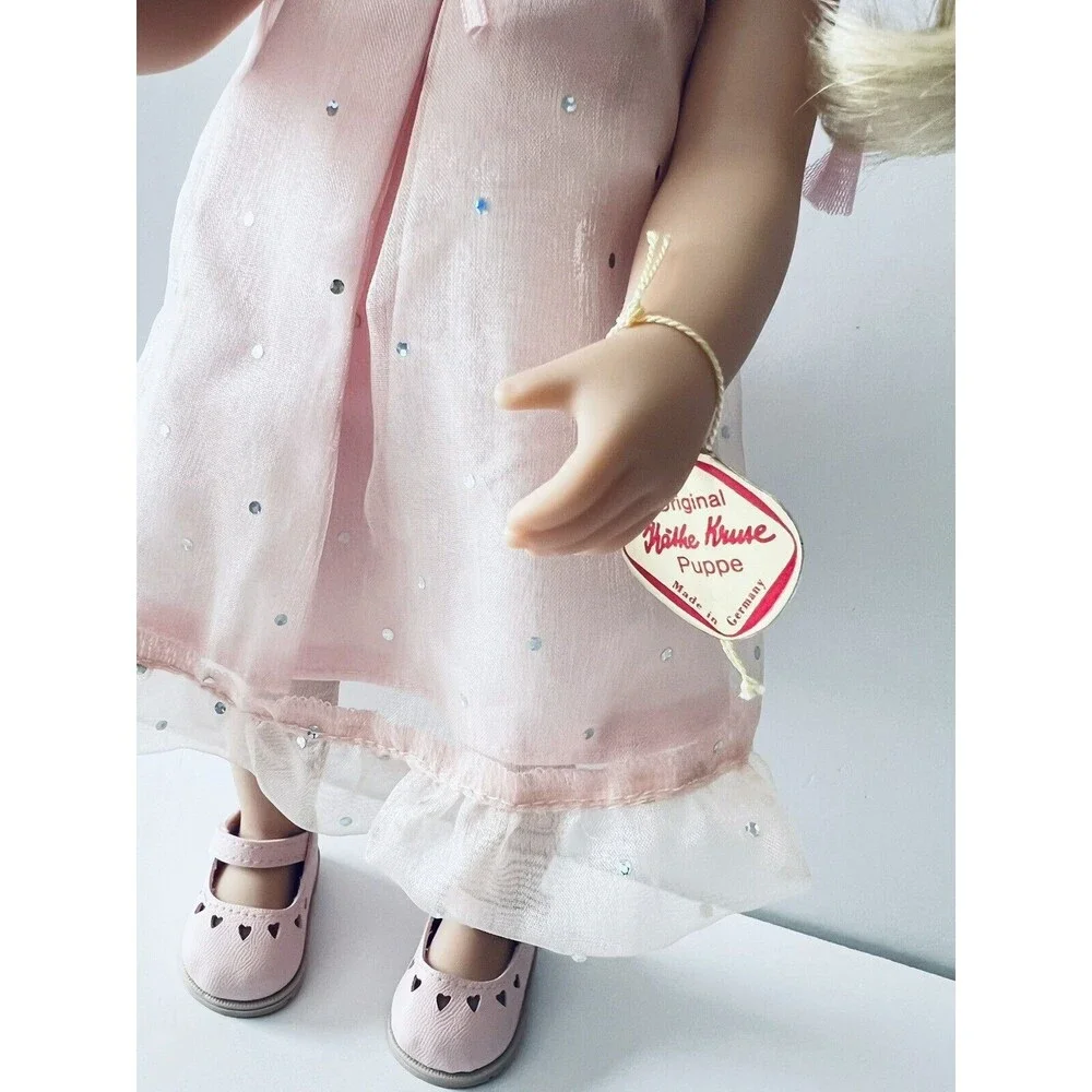 Käthe Kruse Doll Toni 15in Top‎ Condition Blonde Braids With tags Pink Germany - Picture 3 of 8